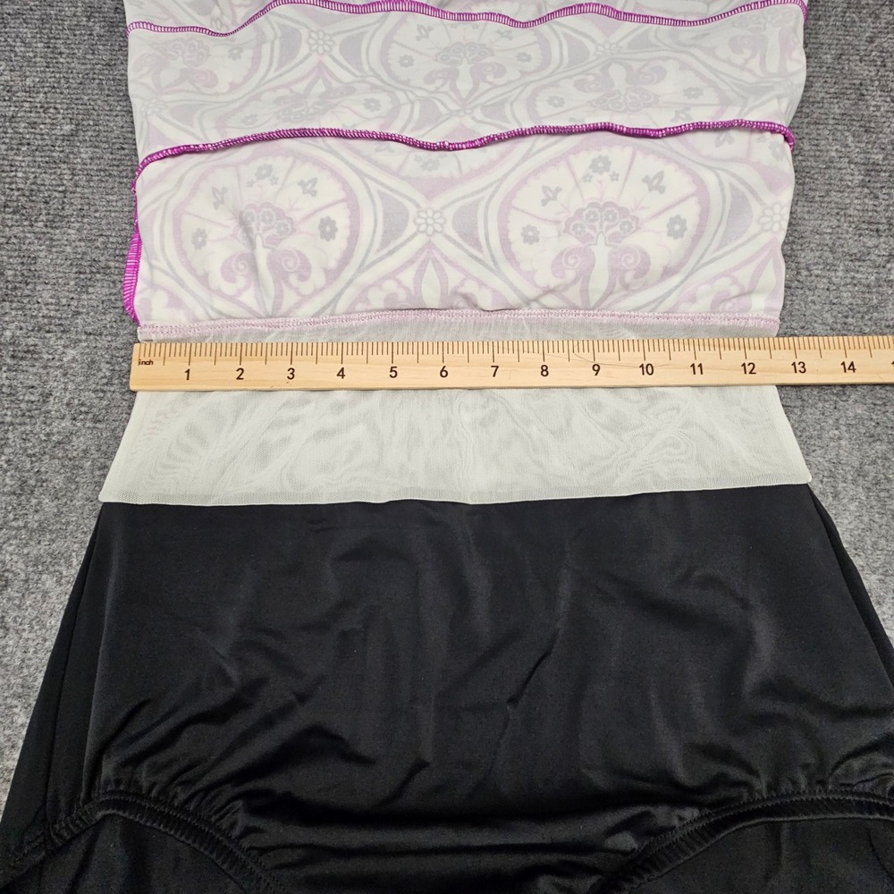 Swim Solutions Fauxkini 8 Magenta Triple Tier Paisley Tummy Control Swimsuit - Picture 8 of 11